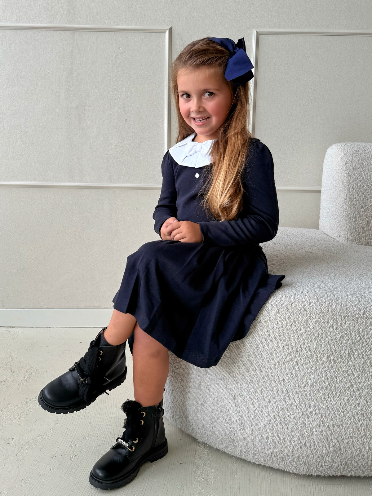 Jurk Navy Meisjes - Patachou