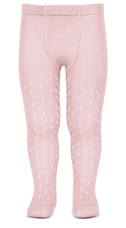 Condor Tights Perle Openwork With Dot And Spike Openwork - Pink