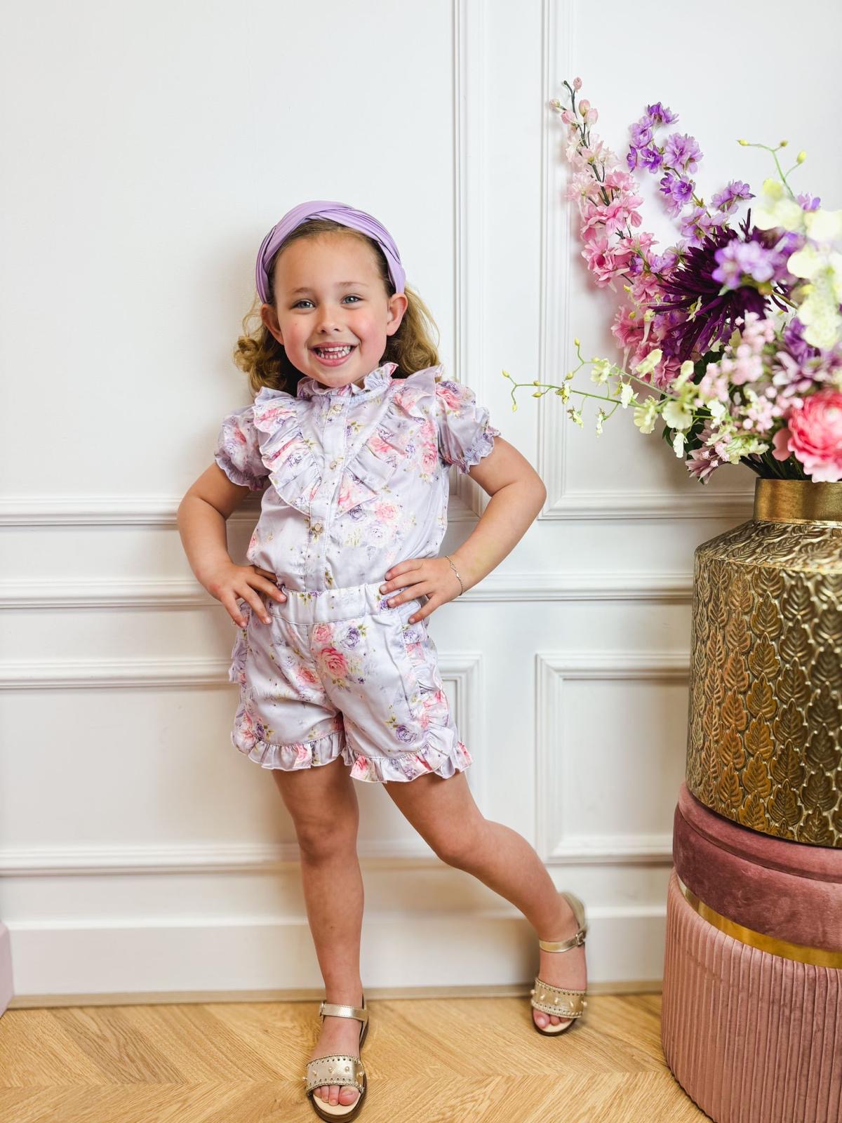 Blouse Violet Flower - Petite Zara