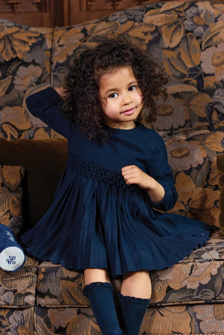 Meisjes Jurk Navy - Tartin Et Chocolat