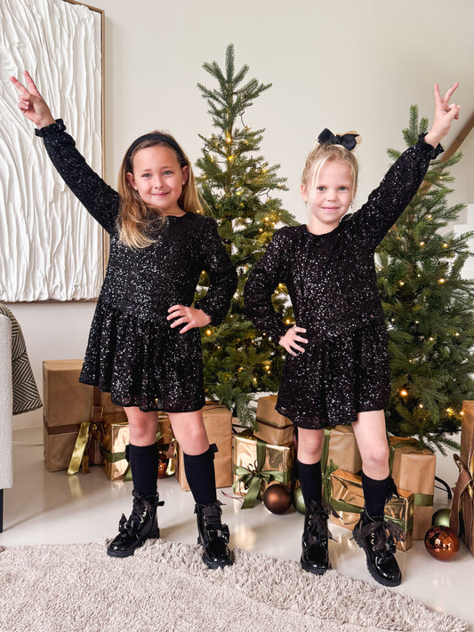 Dress Glitter Black - Abel & Lula