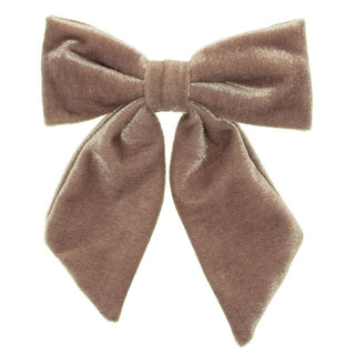 Large Velvet Hairclip Bow French Rose - Siena