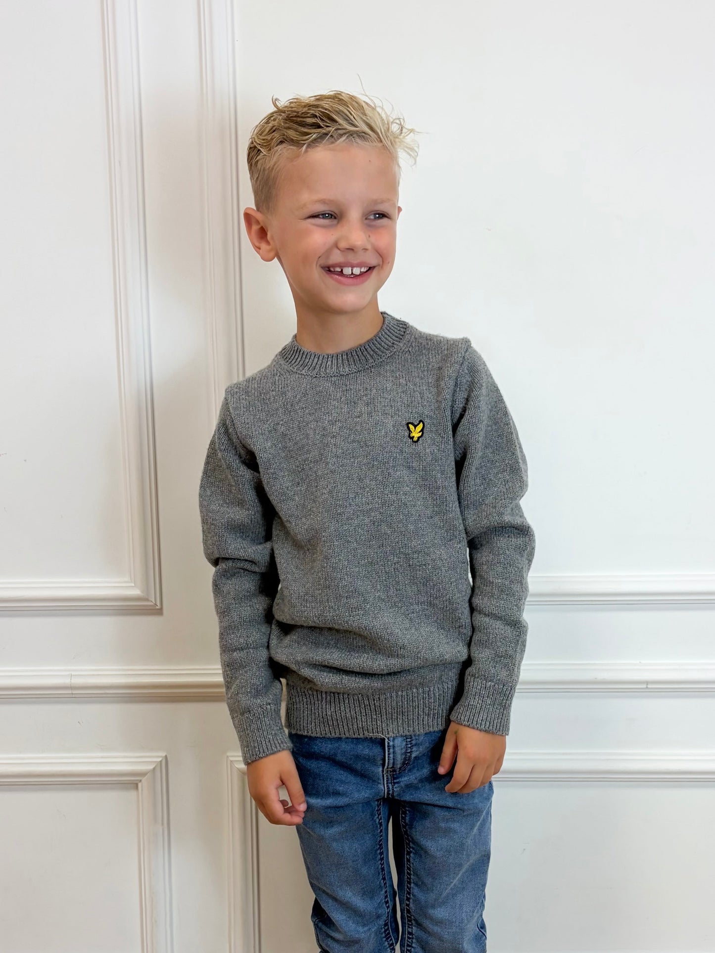 Crew Neck Jumper Grey - Lyle & Scott