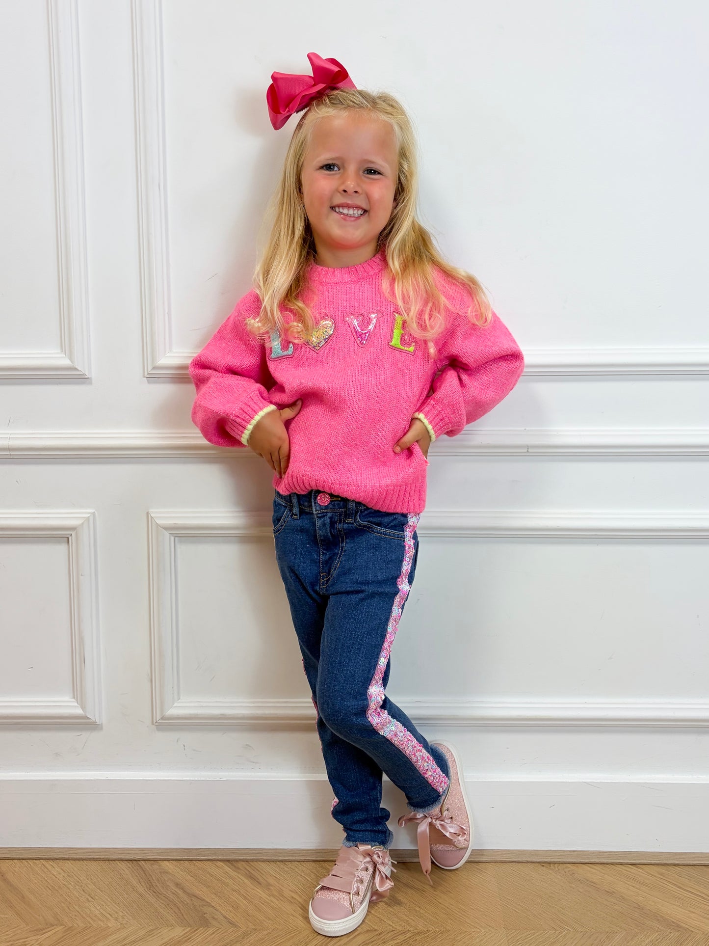 Jeans Blauw Meisjes met lovers - Billieblush