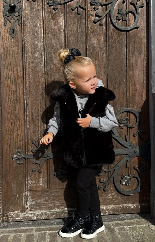 Gilet Faux Fur Black - Petite Zara