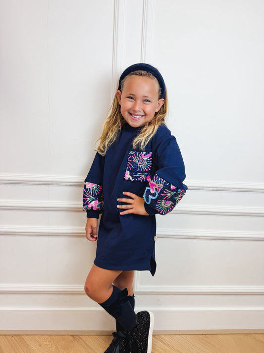 Dress Navy Glitter - Billieblush
