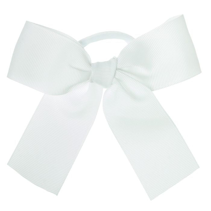 Hair Elastic Long Bow White - Siena