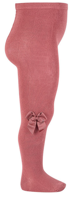 Condor Tights With Grosgrain Bow - Carmine