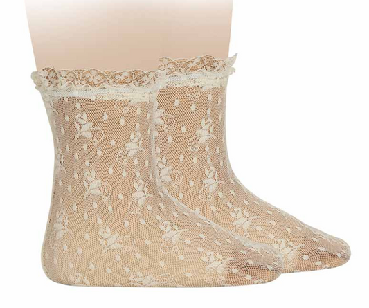 Condor Socks Ceremony - Silk Lace Beige