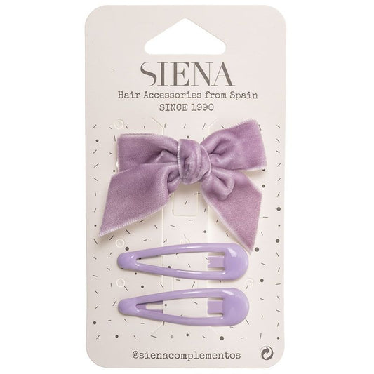 Bow Clip Set Light Purple - Siena