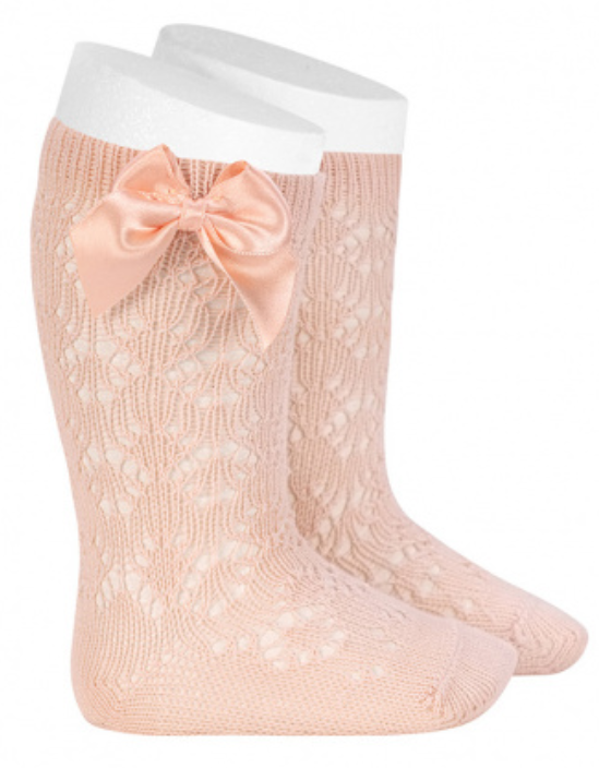 Condor Socks Openwork Elastic Bow - Nude