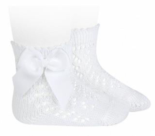 Condor Socks Openwork With Bow - White