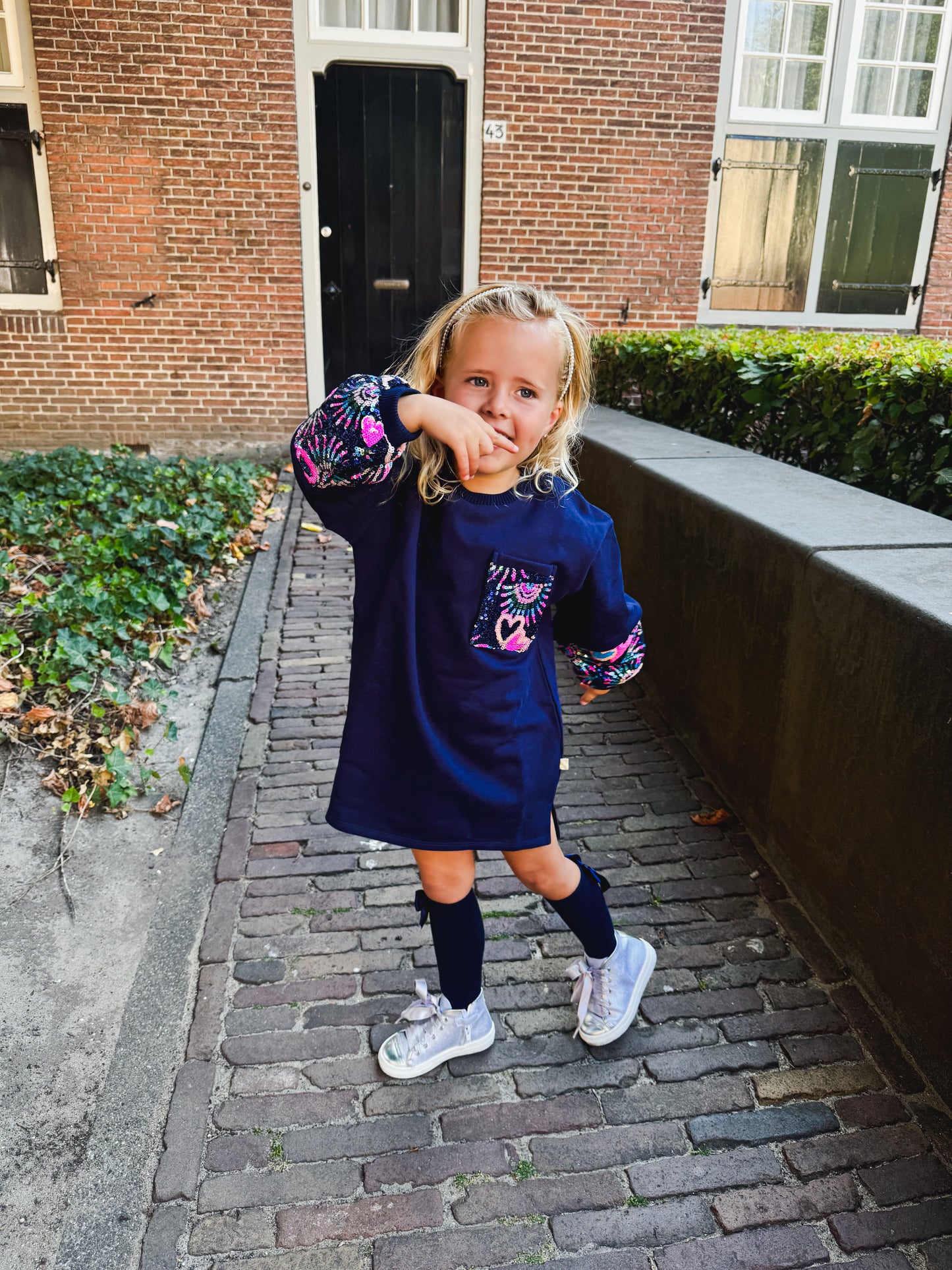 Dress Navy Glitter - Billieblush