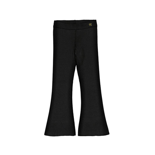 Tricot Flaired Legging Rib Black - Abel & Lula