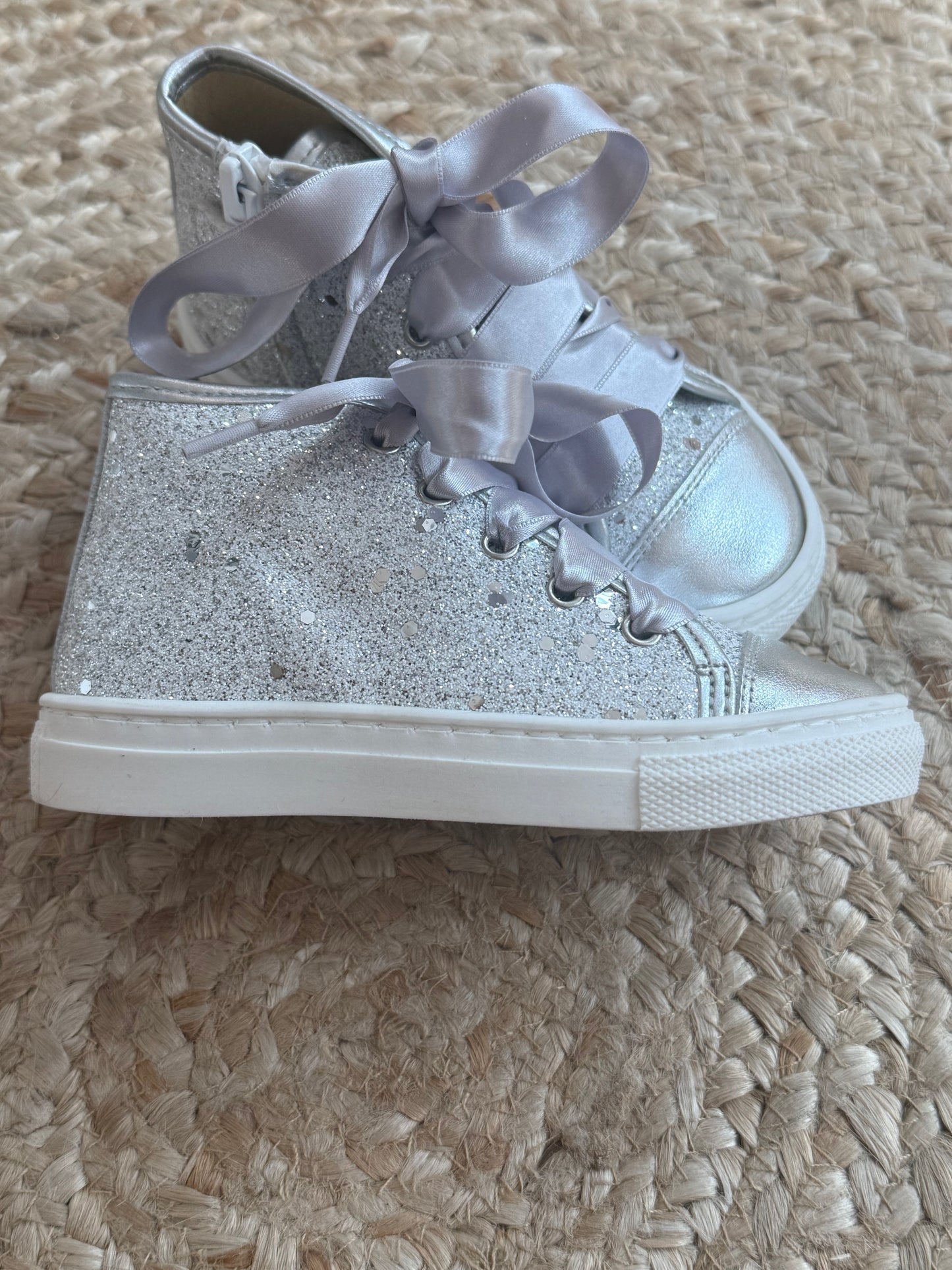 Hoge Sneaker Glitter Wit / zilver - Andanines