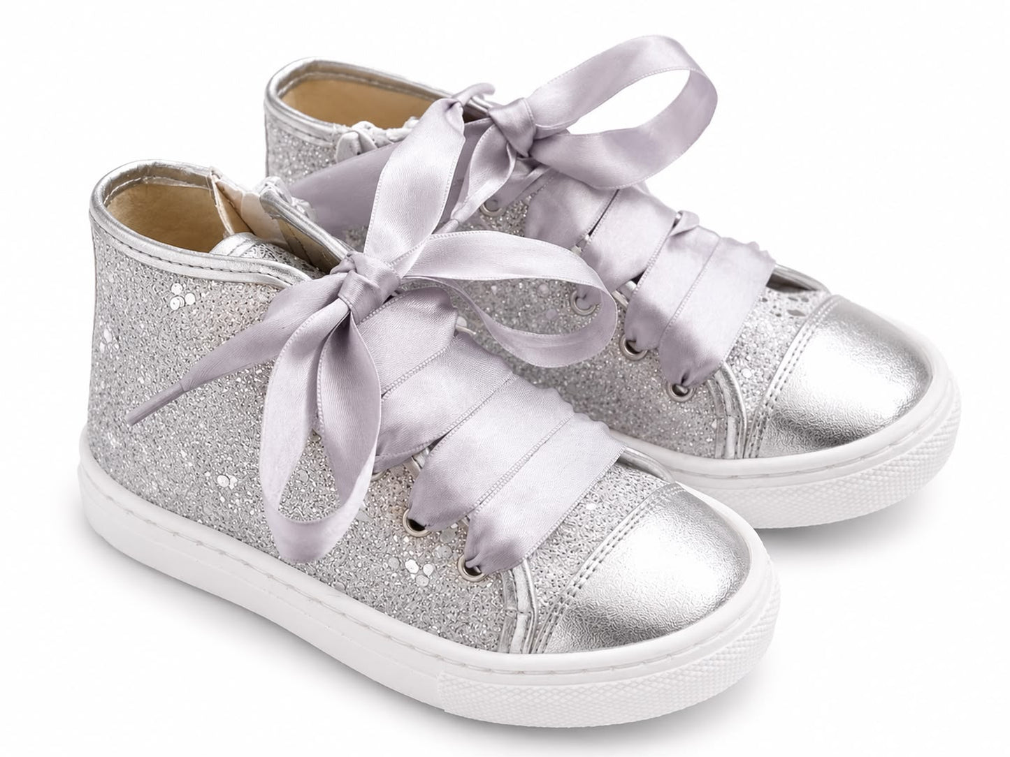 Hoge Sneaker Glitter Wit / zilver - Andanines