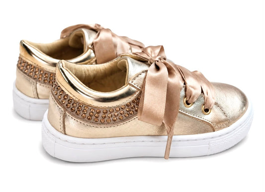Champagne Sneakers met steentjes - Andanines
