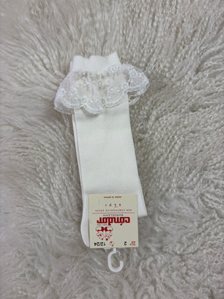 Condor Socks Bobbin Lace - Cream