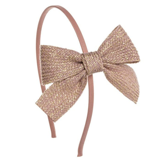 Diadeem Bow Lurex French Rose  - Siena