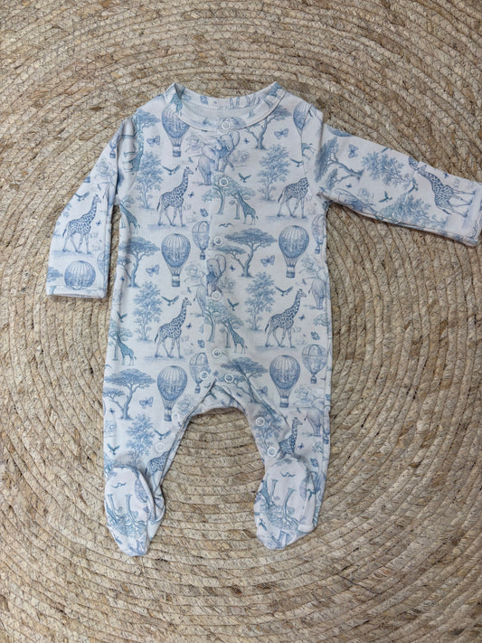 Sleepsuit Toile Africa Blue - My Little Pie