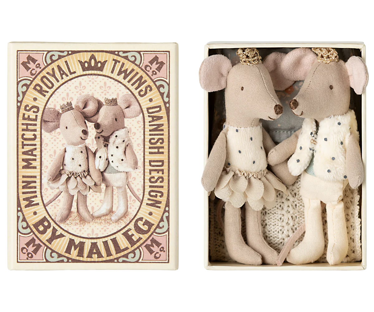 Royal twin mice in matchbox - Maileg