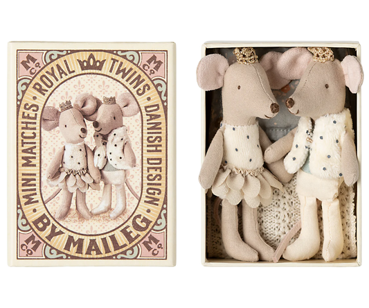 Royal twin mice in matchbox - Maileg