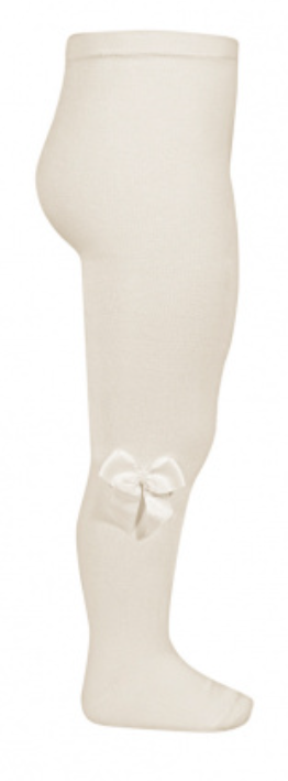 Condor Tights With Grosgrain Bow - Linen