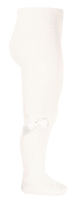 Condor Tights With Grosgrain Bow - Cream