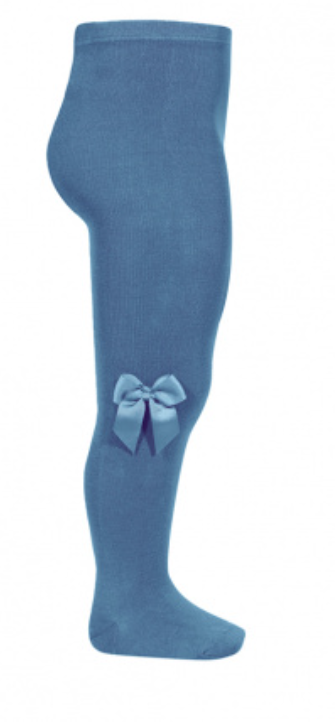 Condor Tights With Grosgrain Bow - French Blue