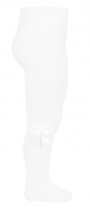 Condor Tights With Grosgrain Bow - White