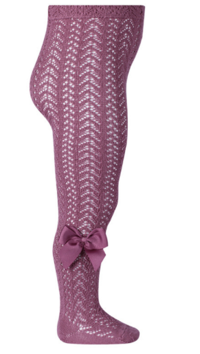 Condor Tights Perle With Side Grosgrain Bow - Casis