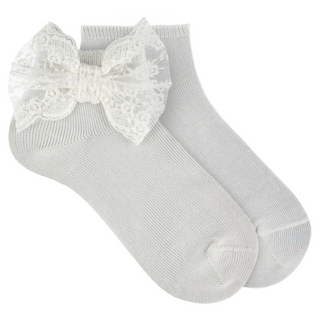 Condor Ankle Socks Lace Bow - Cream