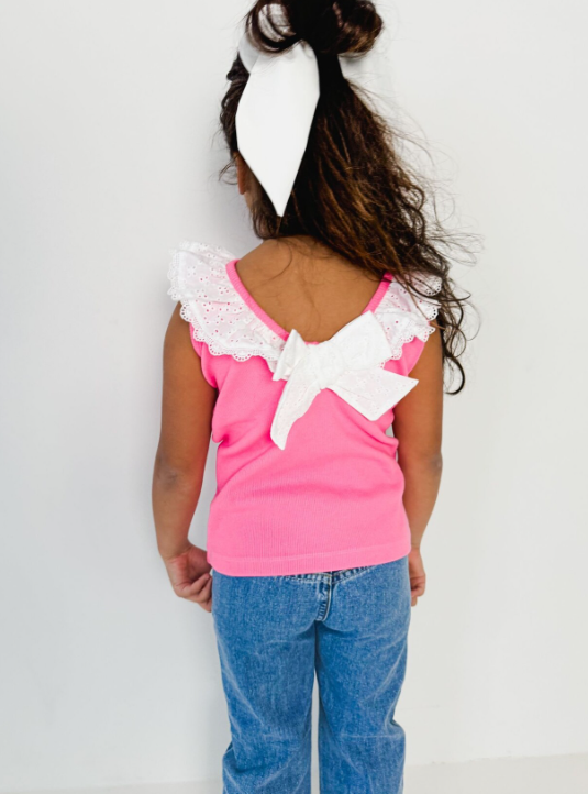 Shirt Rib Fuschia Bow - Laivicar