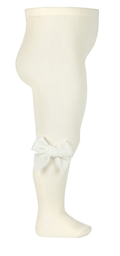 Condor Tights With Velvet Bow - Beige