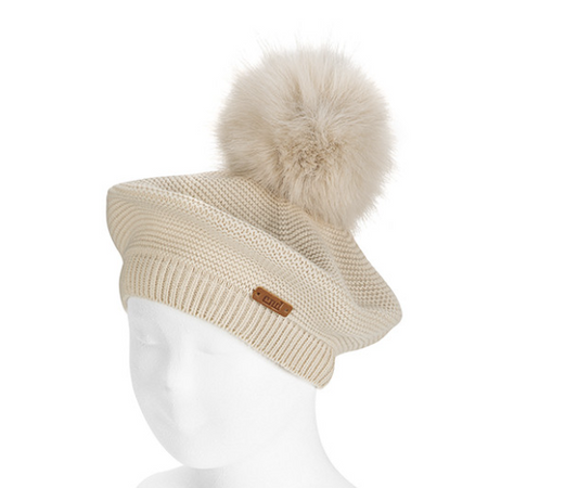 Beret Pompom Linen - Condor