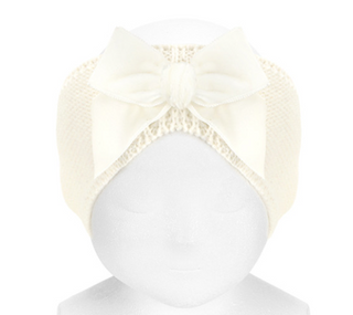 Headband Velvet Bow Beige - Condor