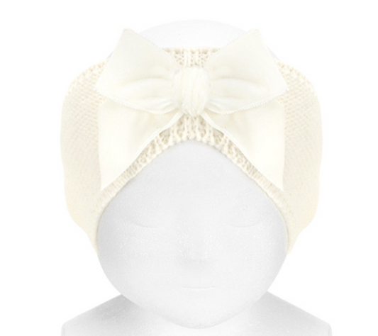 Headband Velvet Bow Beige - Condor