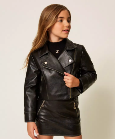 Faux Leather Biker Jacket - Twinset