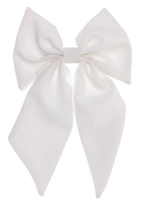 XL Hair Bow Barrette White - Siena