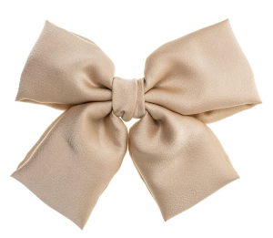 Large Glossy Satin Hairbow 15cm Camel - siena