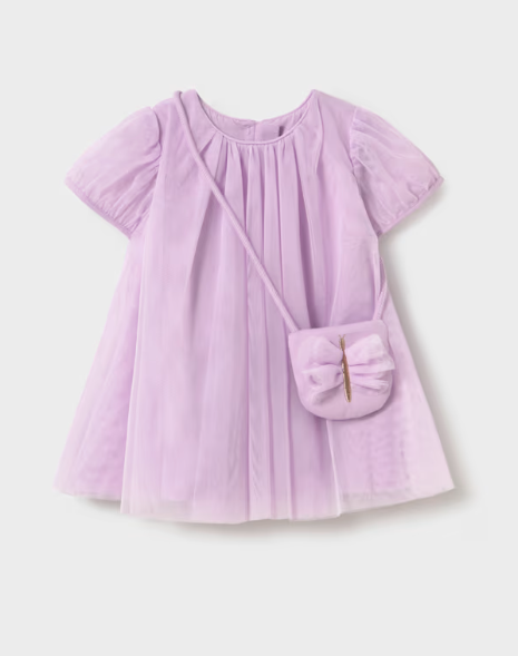 Tulle Dress With Bag Lila - Mayoral
