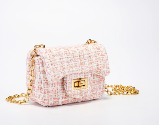 Tweed Bag Pink / Gold - Petite Zara