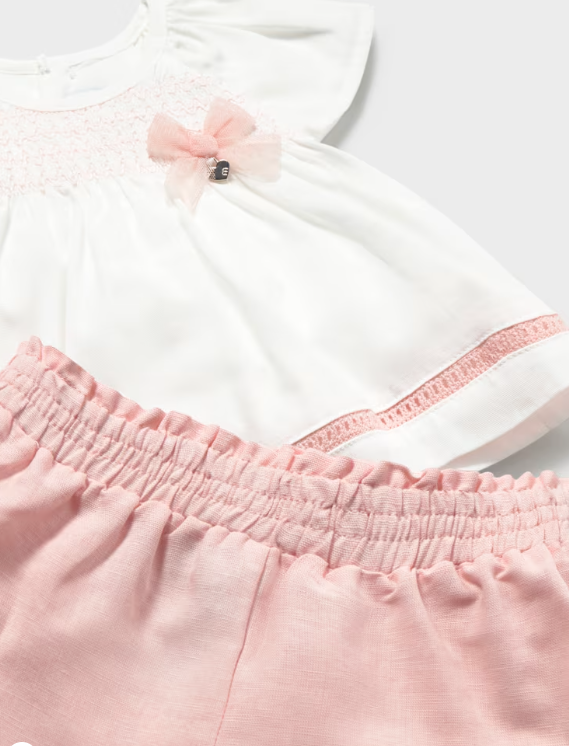 Baby Set Shorts And Blouse Pink - Mayoral