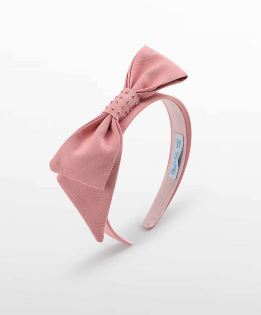 Headband Crepe Bow Pink - Abel en Lula