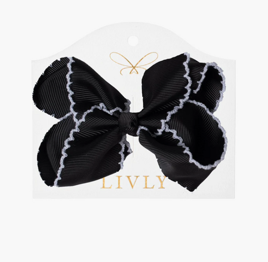 Picot Bow Black Large - Livly