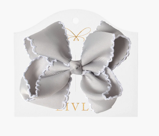 Picot Bow Shell Grey L - Livly