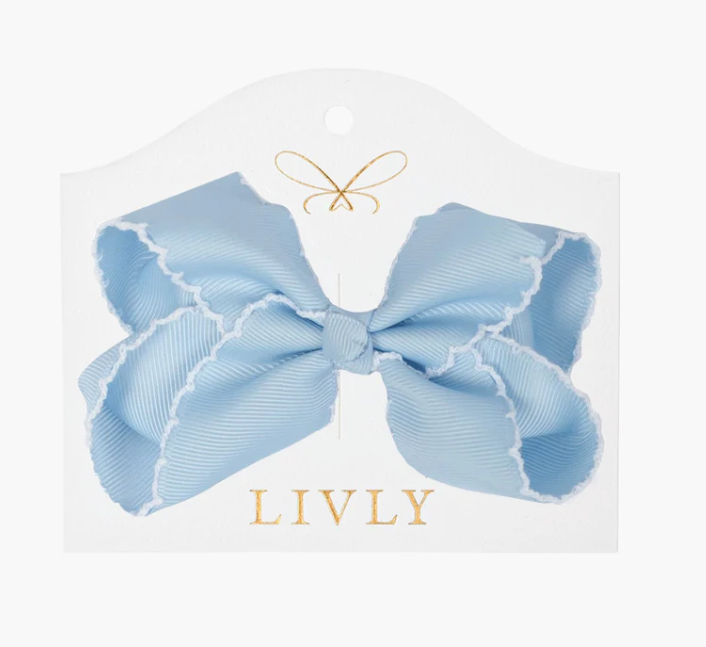 Picot Bow Blue Large - Livly