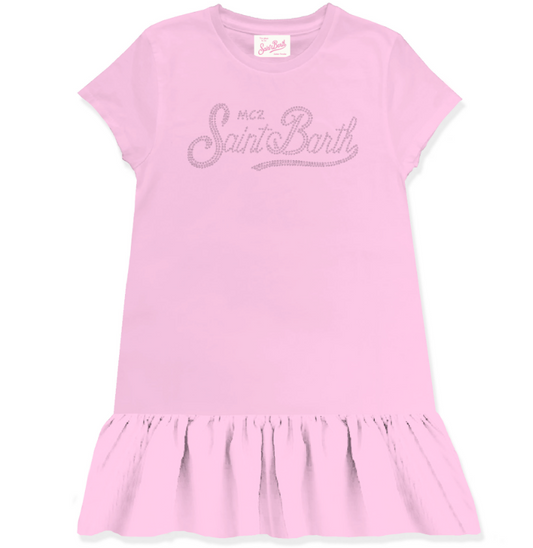 Shiny Ruffle Dress Pink - Saint Barth