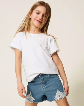 Denim Lace Short - Twinset