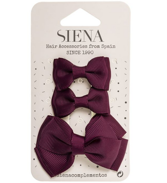 3 - Pack Strikjes Burgundy - Siena